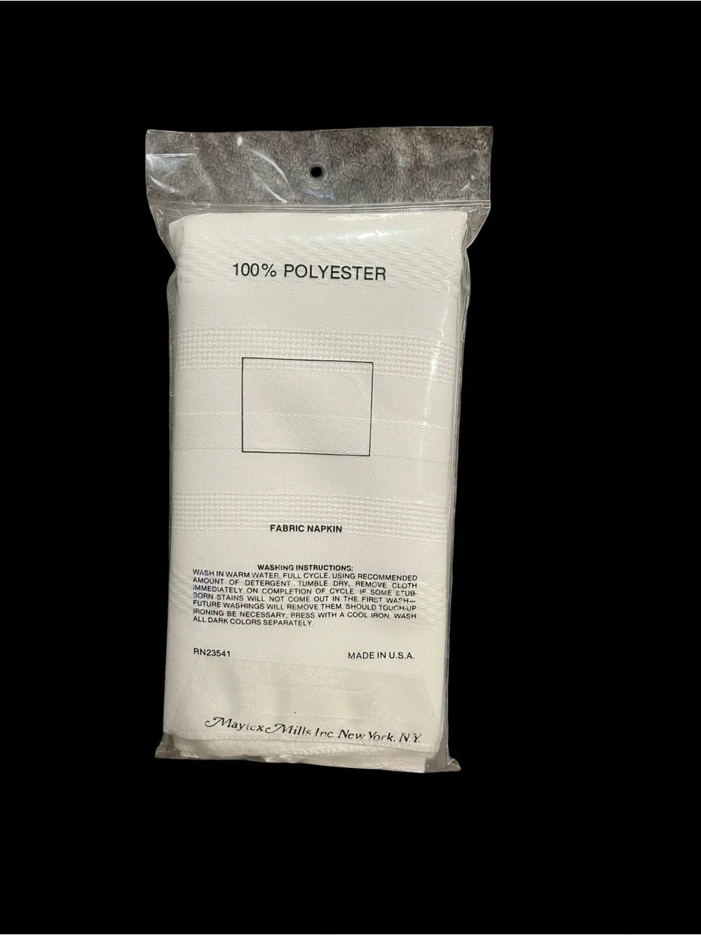 Maytex Mills Satin Stripe Fabric Napkins White 17
